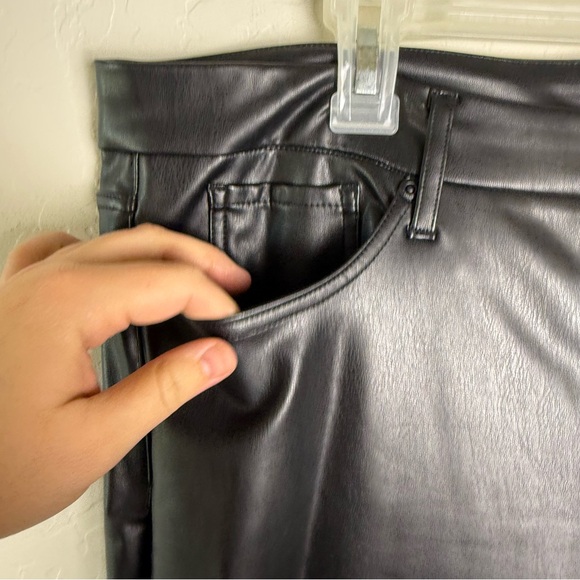 NYDJ Black Faux Leather Marilyn Straight Leg Pants Sculp-Her 
Jeans 16 - Picture 3 of 16